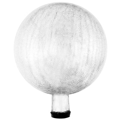Achla Designs 10 Inch Gazing Glass Crackle Globe Sphere Garden Ornament, Silver