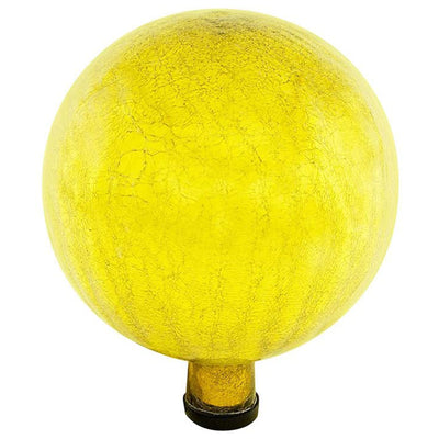 Achla Designs 10 Inch Gazing Glass Globe Sphere Garden Ornament, Lemon Drop