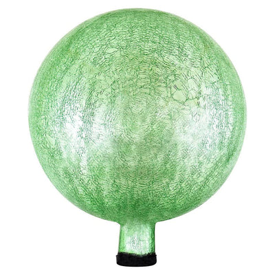 Achla Designs 12 Inch Glass Crackly Globe Sphere Garden Ornament, Light Green