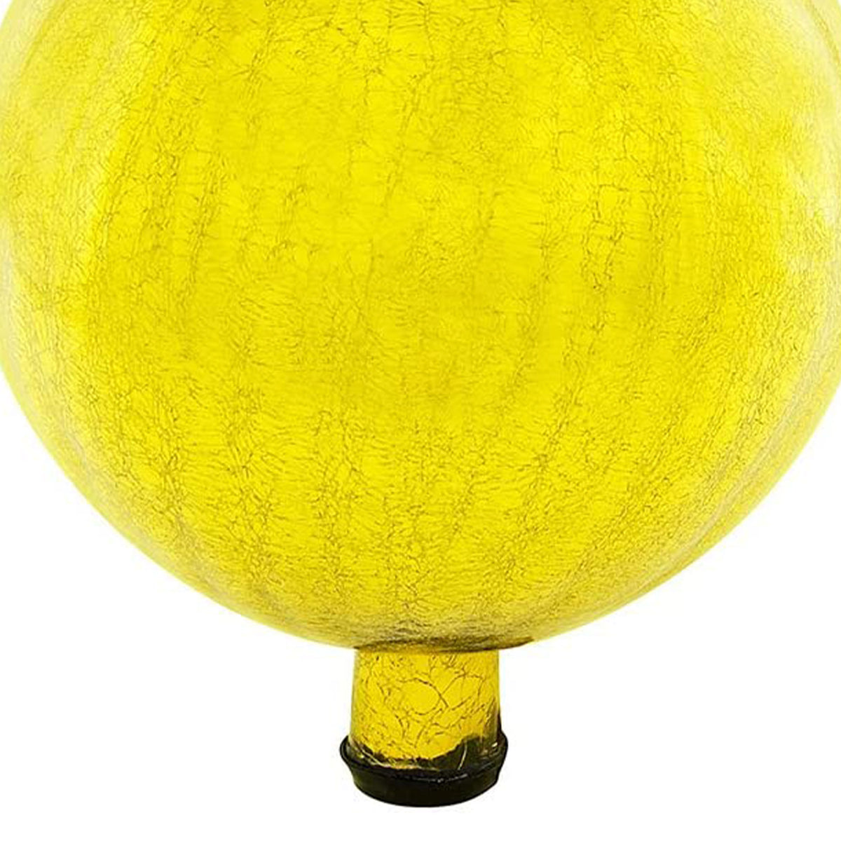 Achla Designs 12 Inch Glass Crackly Globe Sphere Garden Ornament, Lemon Drop
