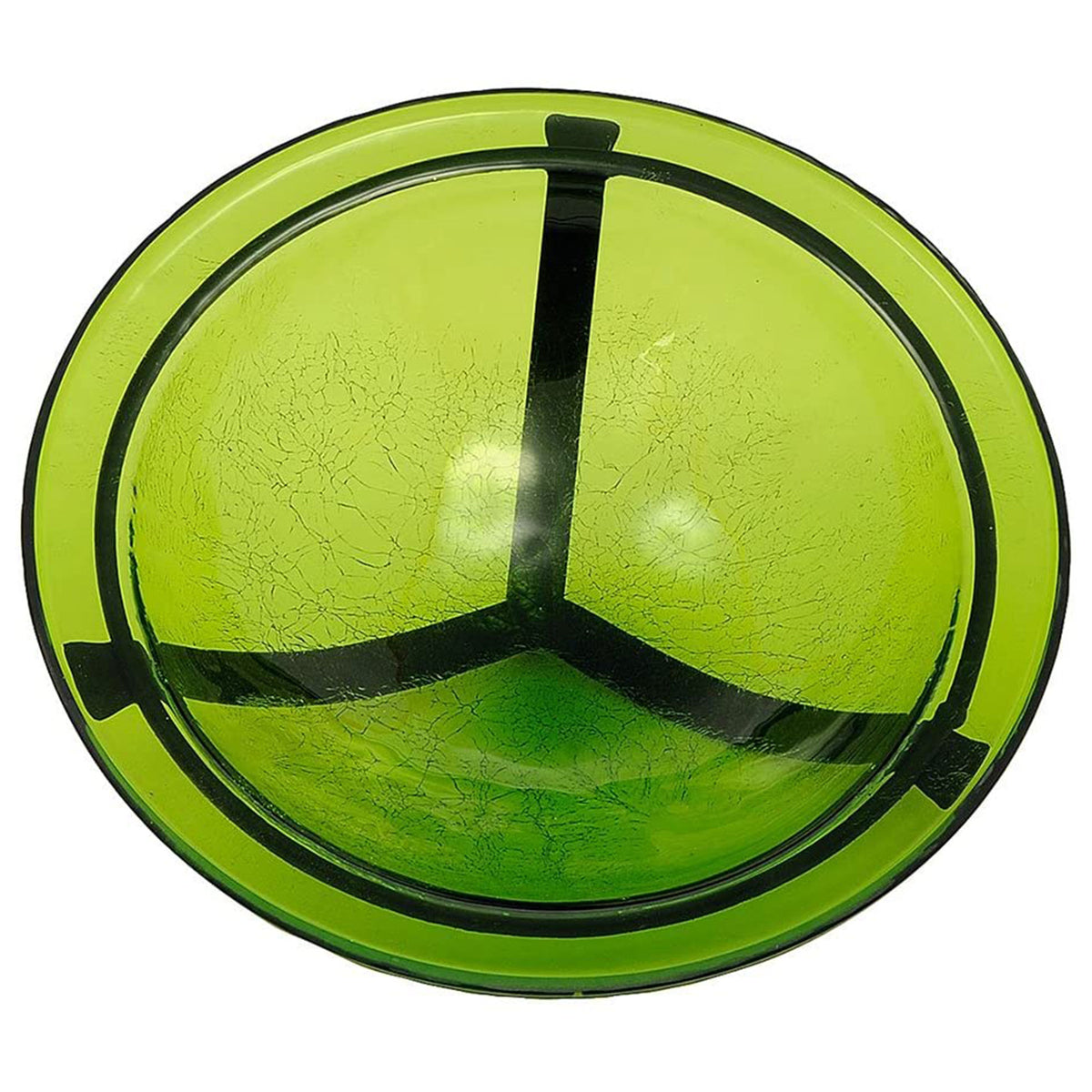 Achla Designs 12 Inch Hand Blown Crackle Glass Birdbath with Stake, Fern Green