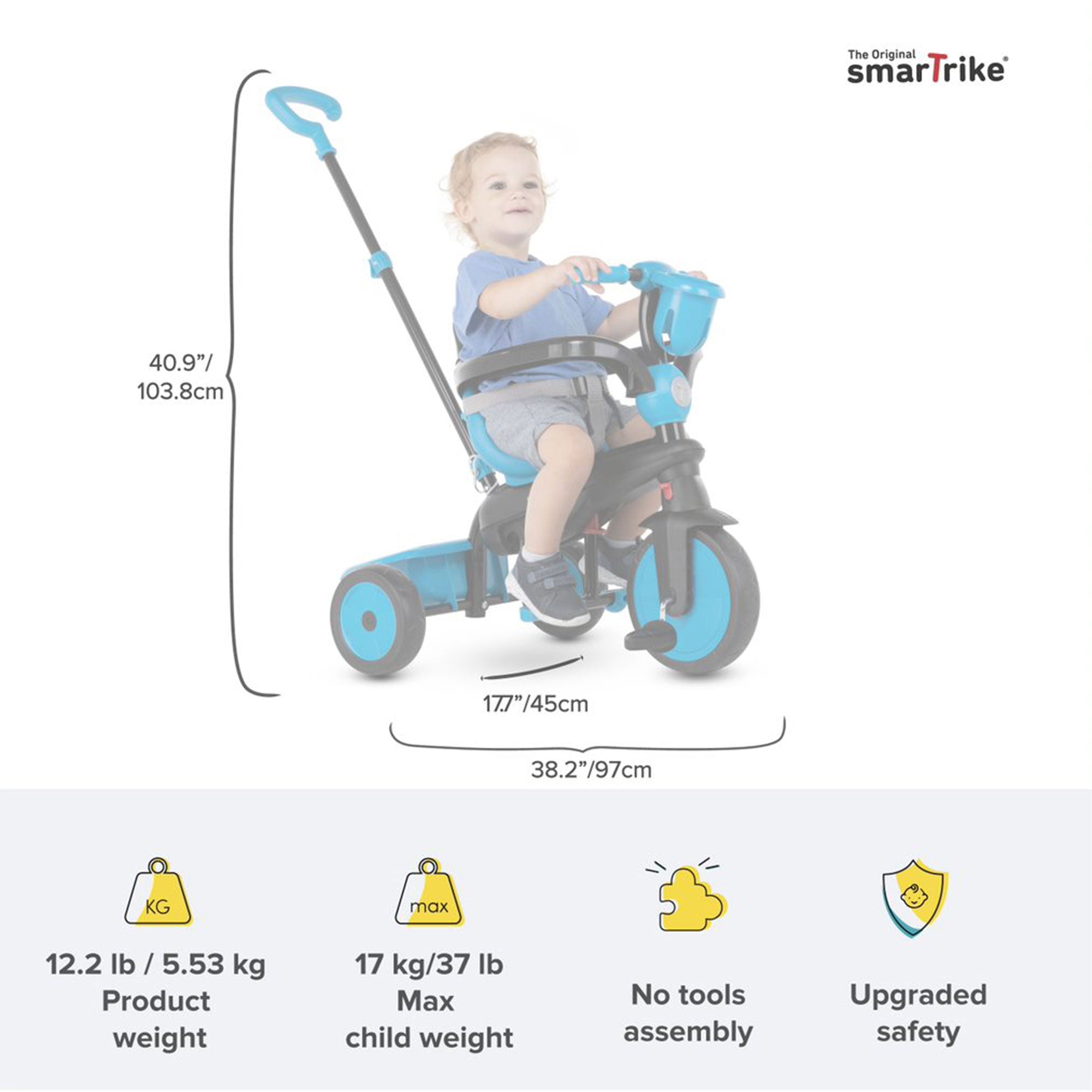 smarTrike Multi Stage Breeze Toddler Tricycle for Age 15 to 36 Months (Open Box) - VMInnovations