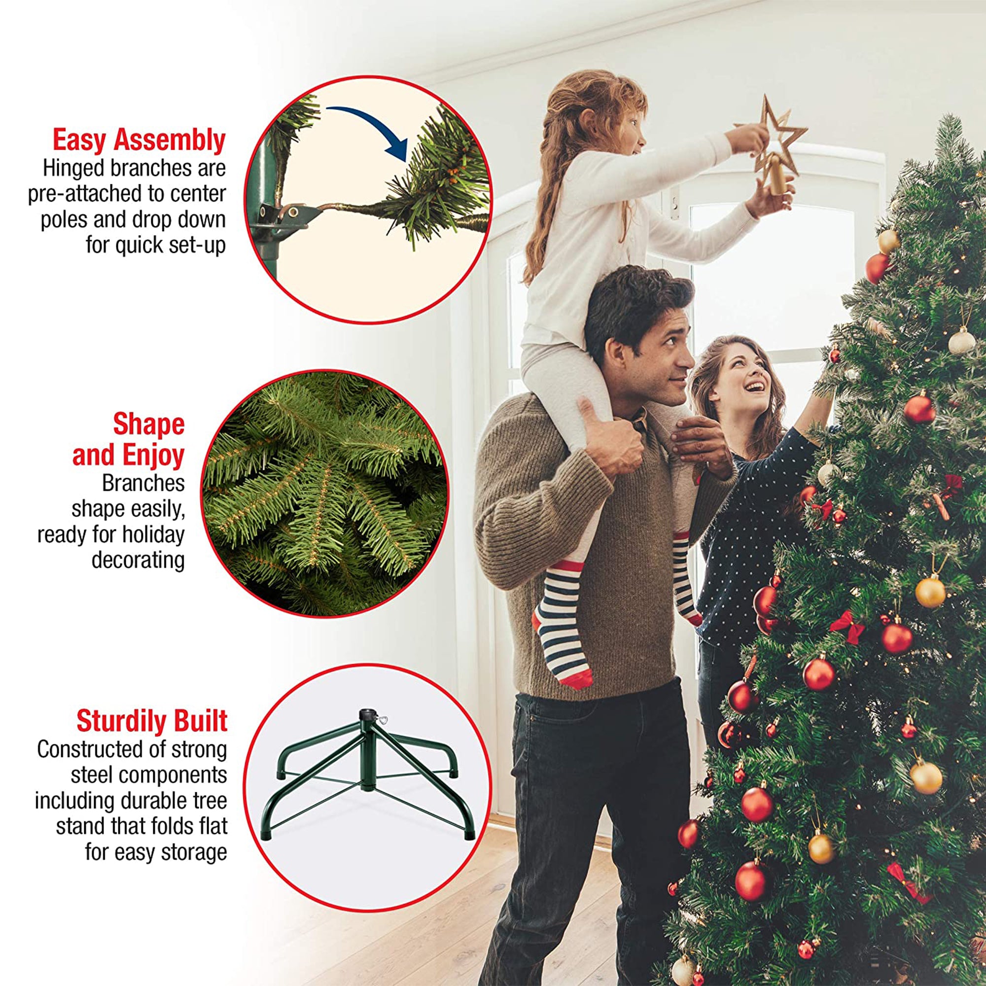 National Tree Company Nordic Spruce 7.5' Clear Prelit Artificial Christmas Tree