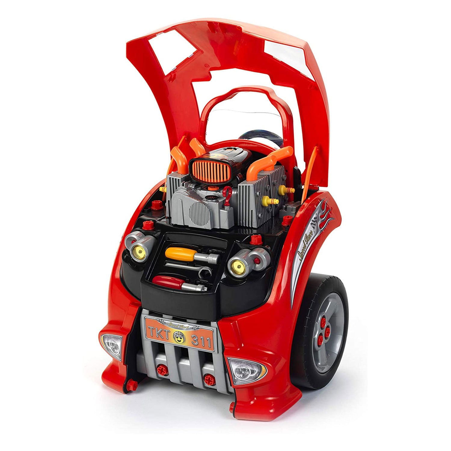 Theo Klein Interactive Toy Car and Engine Service Station Play Set (Open Box) - VMInnovations