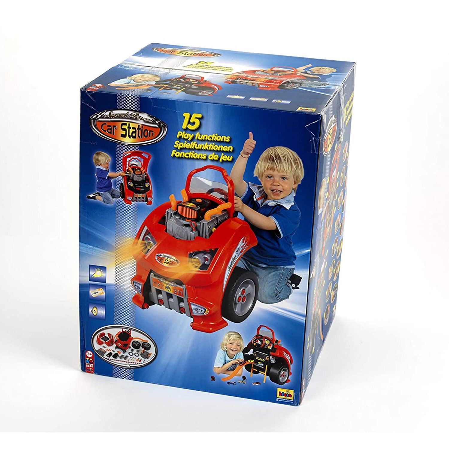 Theo Klein Interactive Toy Car and Engine Service Station Play Set (Open Box) - VMInnovations