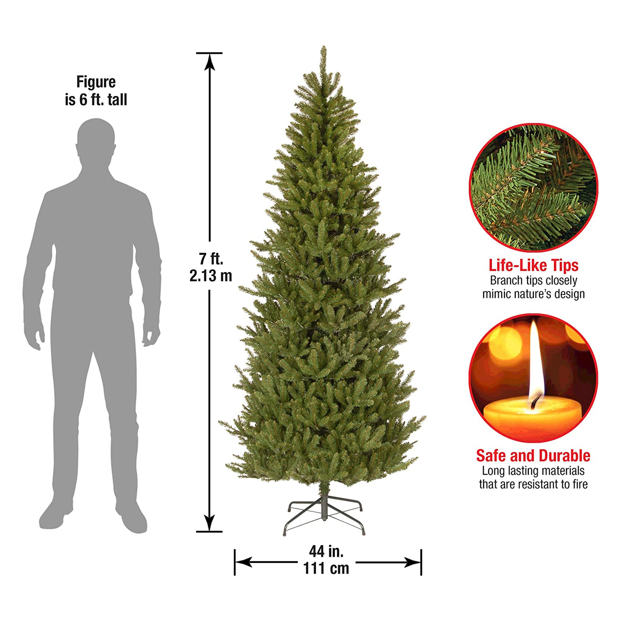 National Tree Company Slim Northern Frasier Fir 7' Unlit Fake Christmas Tree