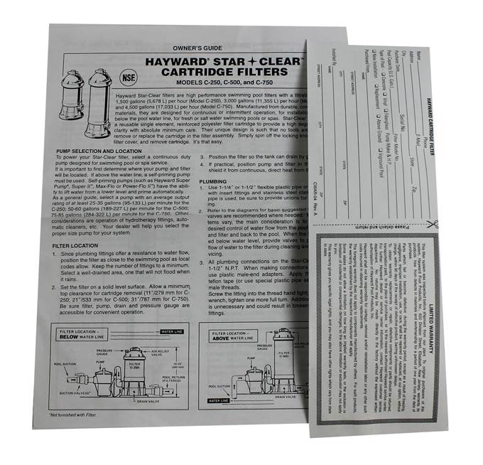 HAYWARD C500 StarClear Above/In-Ground Swimming Pool Cartridge Filter (Open Box)