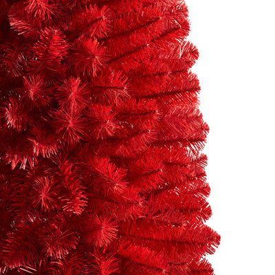 Treetopia Tango Red Lipstick 7' Artificial Prelit Pencil Christmas Tree w/ Stand