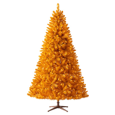 Treetopia 100% Orange 5ft Prelit LED Full Christmas Tree w/Stand(Used)