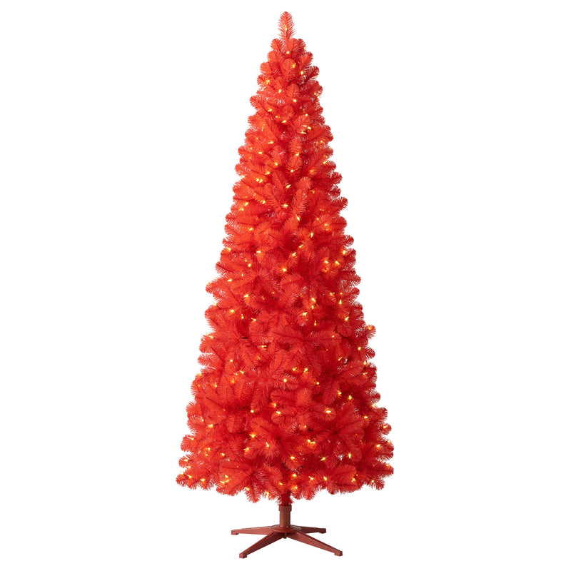 Treetopia Candy Apple Red 4 Foot Prelit Slim Christmas Tree w/ Stand (Used)