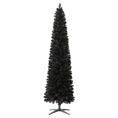 Treetopia Stiletto Black 7 Foot Prelit Pencil Christmas Tree w/ Stand (Open Box)