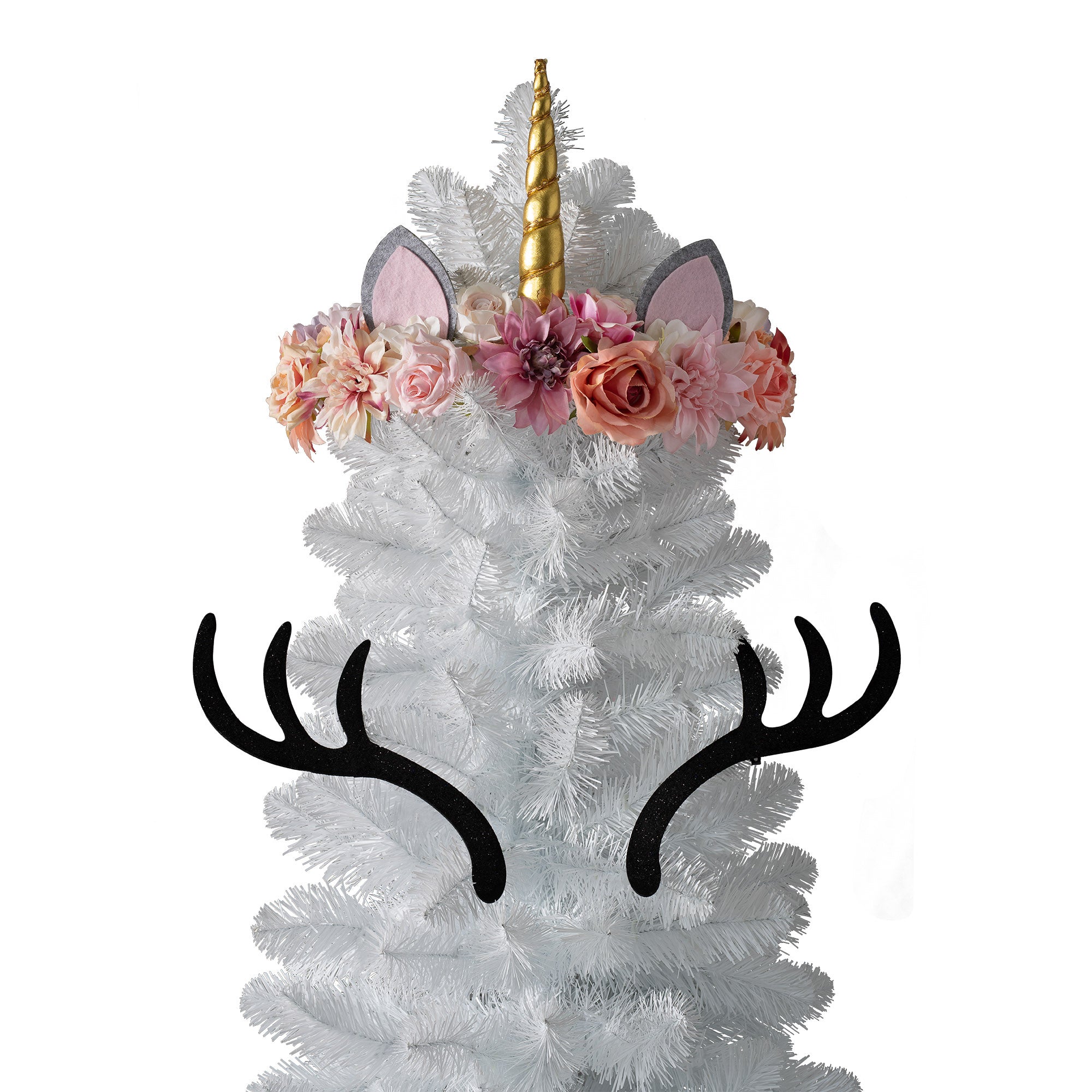 Treetopia All Snowed In White 8 Ft Artificial Prelit Slim Christmas Tree w/Stand - VMInnovations