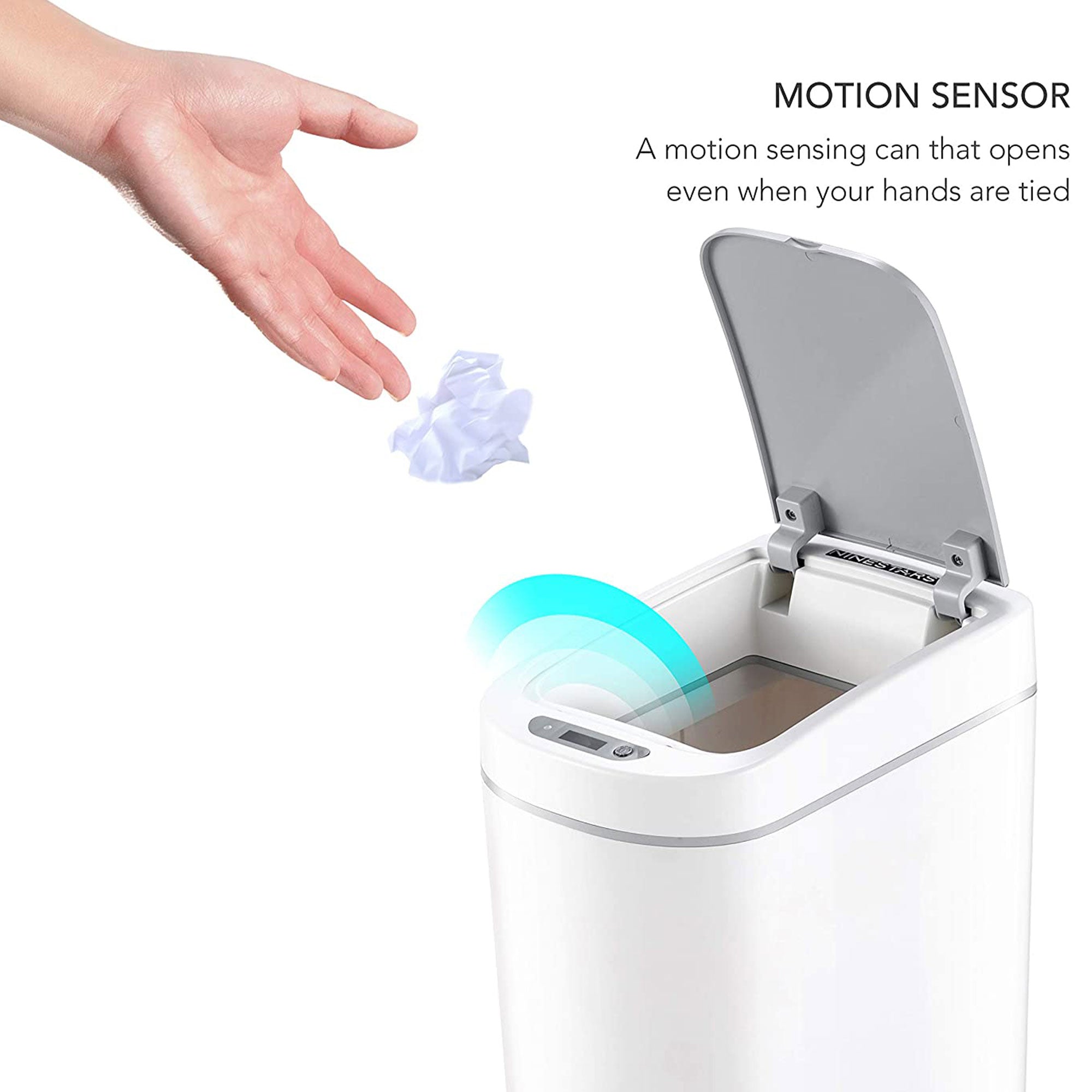 AMZ-7-2 1.8 Gallon Automatic Motion Sensor Compact Trash Can, (Open Box) - VMInnovations