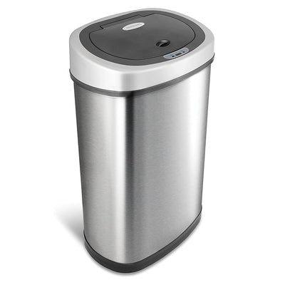 NINESTARS 13.2 Gallon Stainless Steel Motion Sensor Garbage Trash Can (2 Pack)