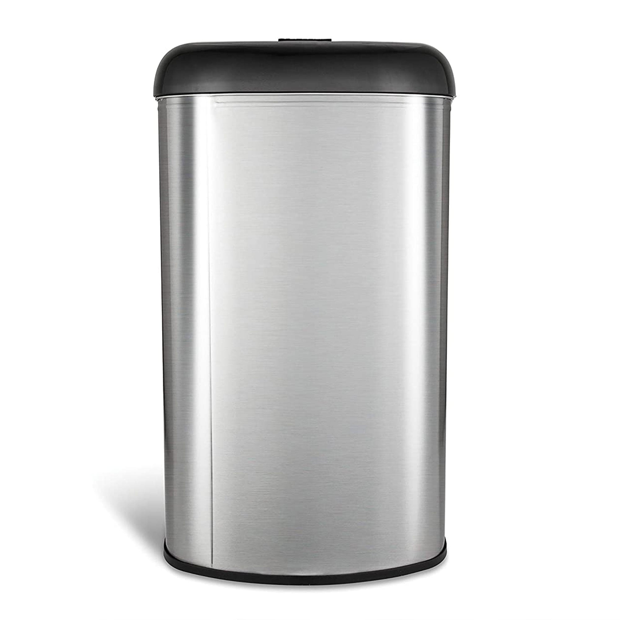 NINESTARS 13 Gal Stainless Steel Semi Round Open Top Trash Can, Silver (2 Pack)