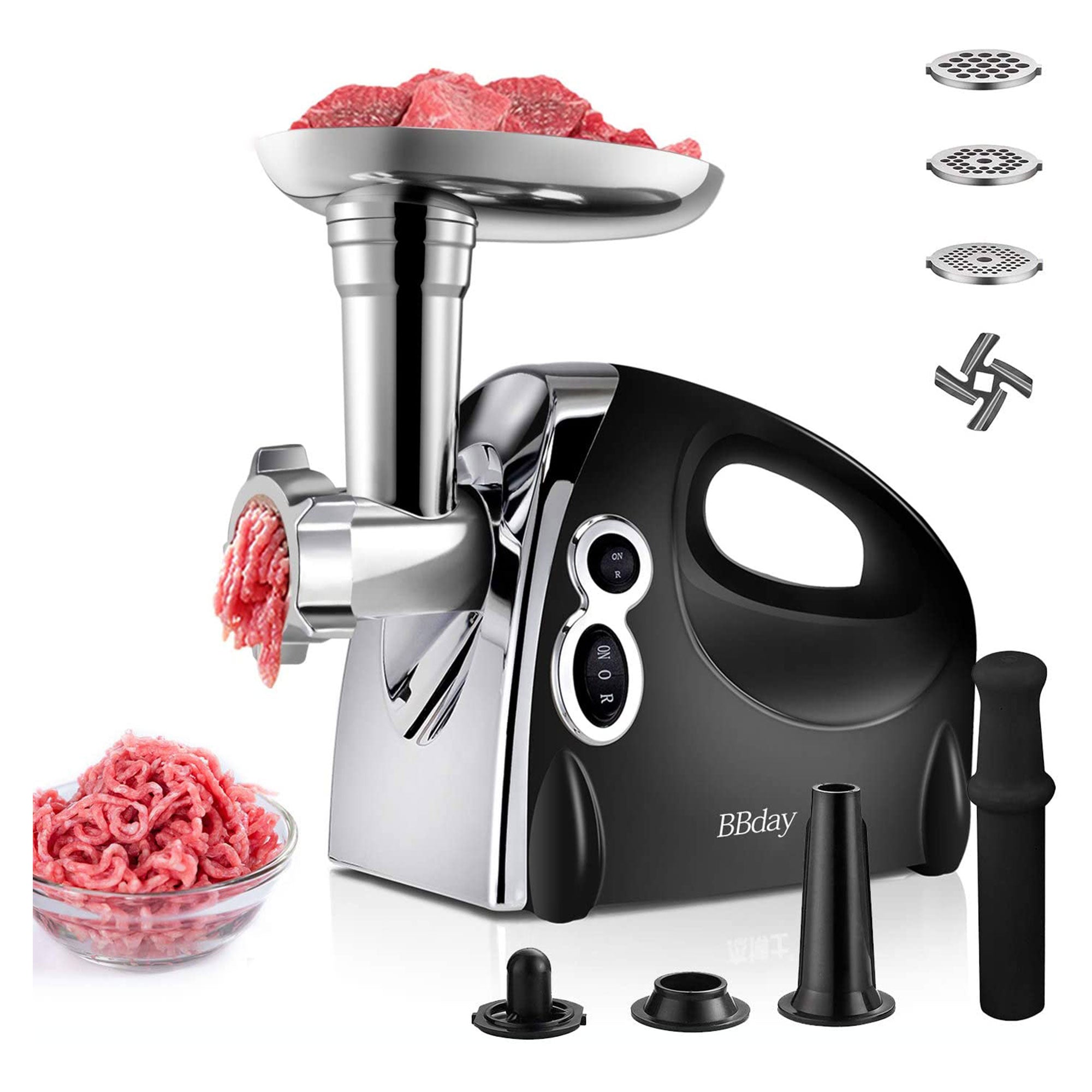 BBday Electric Meat Grinder w/ 3 Grinding Plates & Sausage Kit (Open Box) - VMInnovations