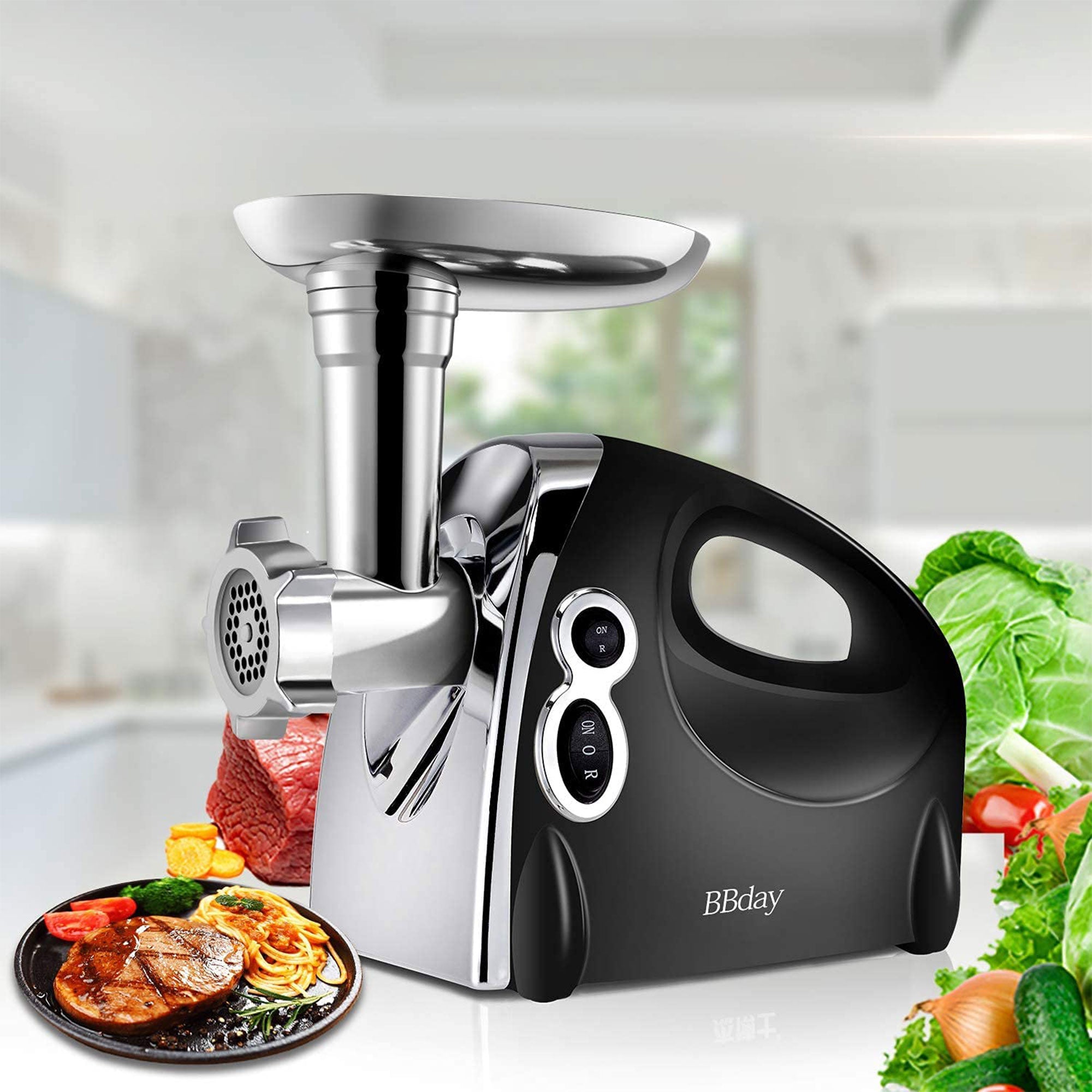 BBday Electric Meat Grinder w/ 3 Grinding Plates & Sausage Kit (Open Box) - VMInnovations
