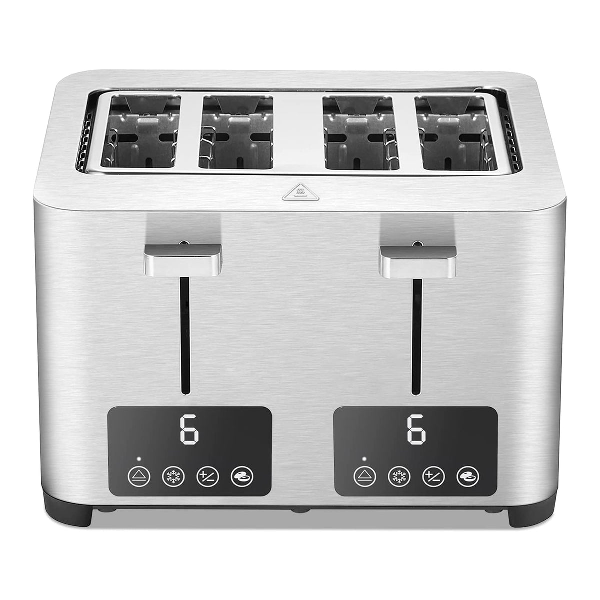BBday 4 Slice Stainless Steel Toaster with Extra Wide Slot & LCD Display, Silver