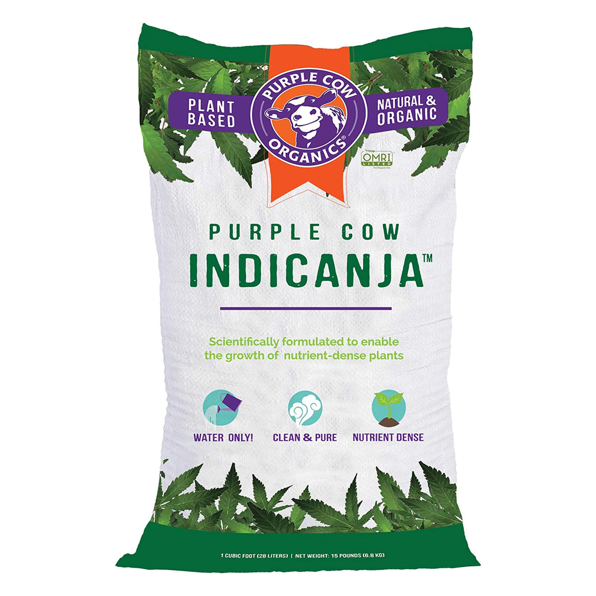 Purple Cow Organics IndiCanja Organic Indoor Living Plant Based Compost Soil (2 Pack)