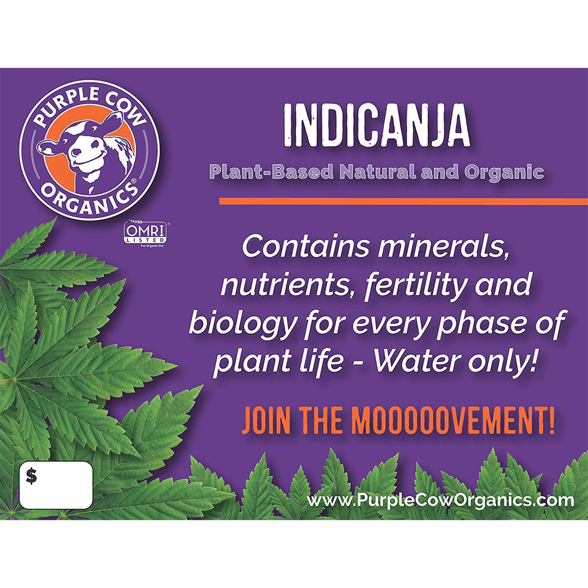 Purple Cow Organics IndiCanja Organic Indoor Living Plant Based Compost Soil (4 Pack)