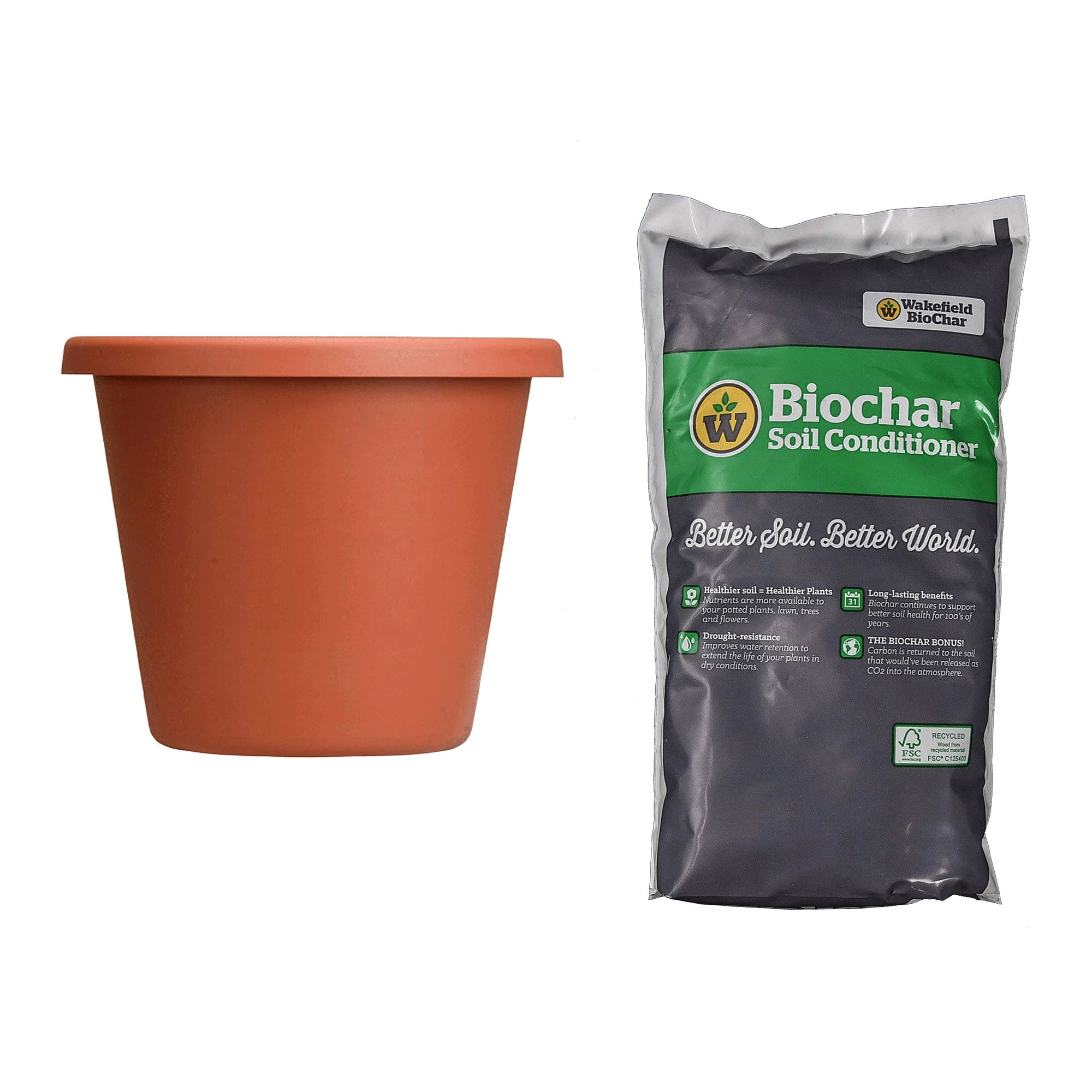 The HC Companies Garden Flower Planter with Wakefield 1 Gal Soil Conditioner - VMInnovations