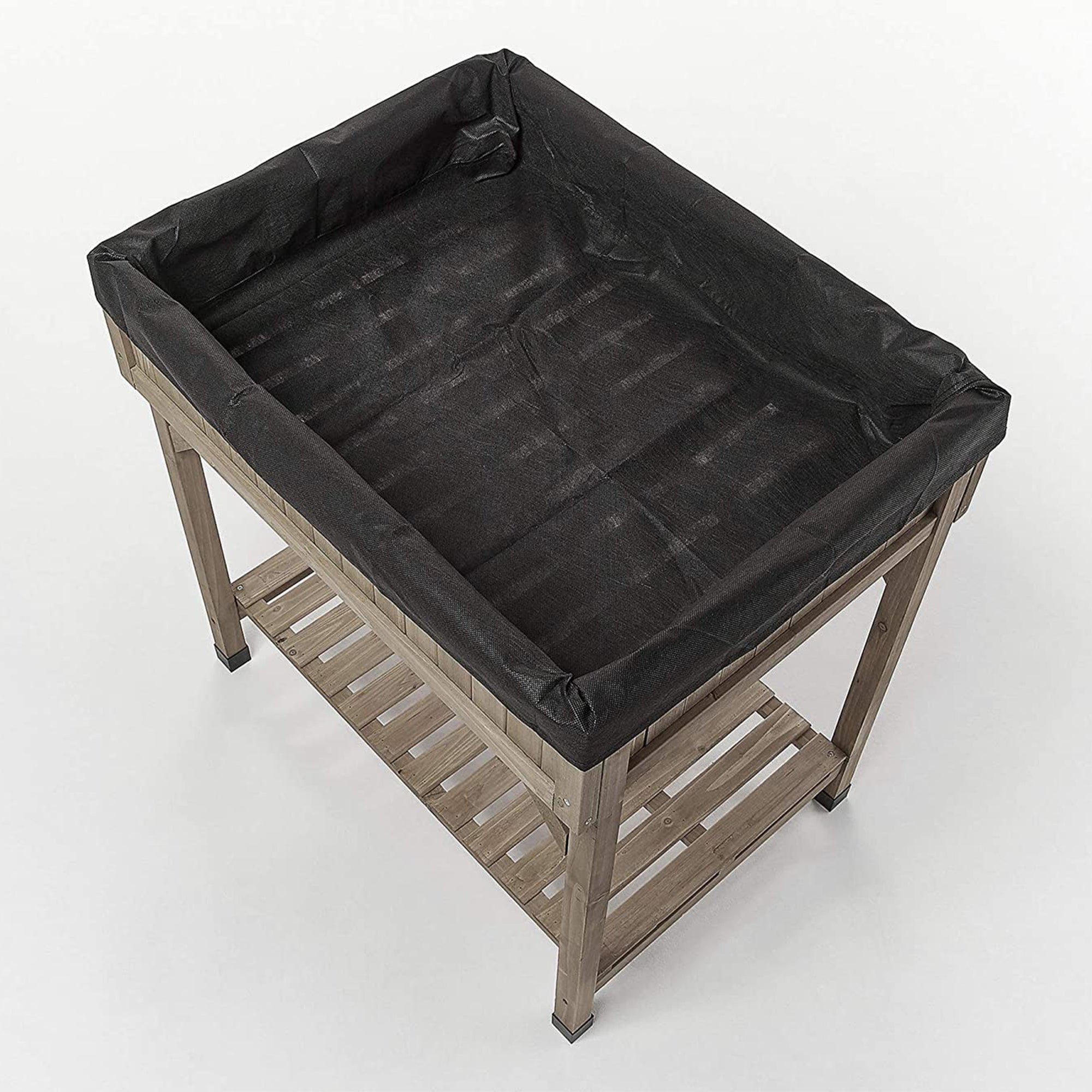 Custom Wooden Raised Herb Garden Bed Planter with Herb Liners, Grey (Open Box) - VMInnovations