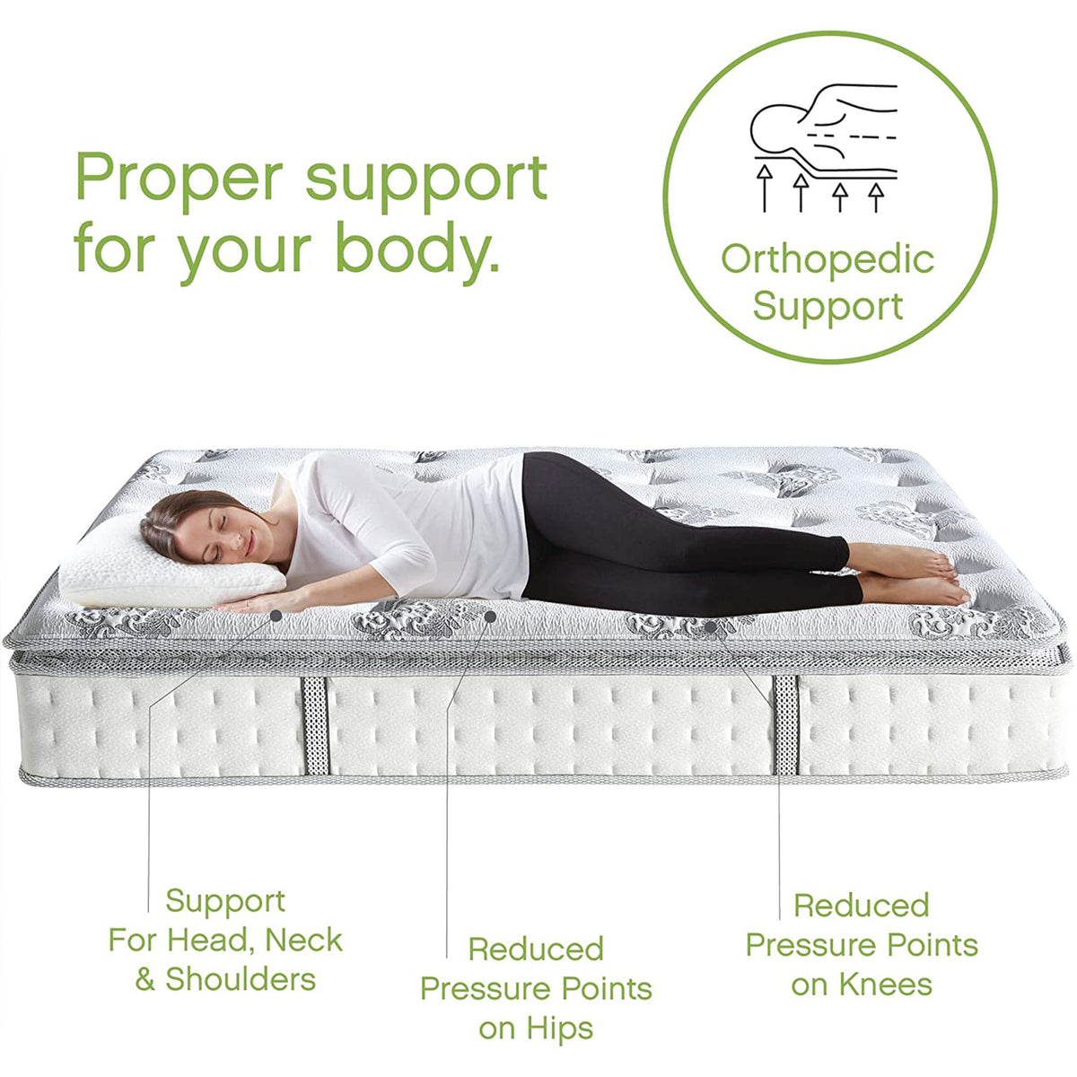 Classic Brands Celadon Hybrid Gel Memory Foam and Innerspring Mattress, Queen