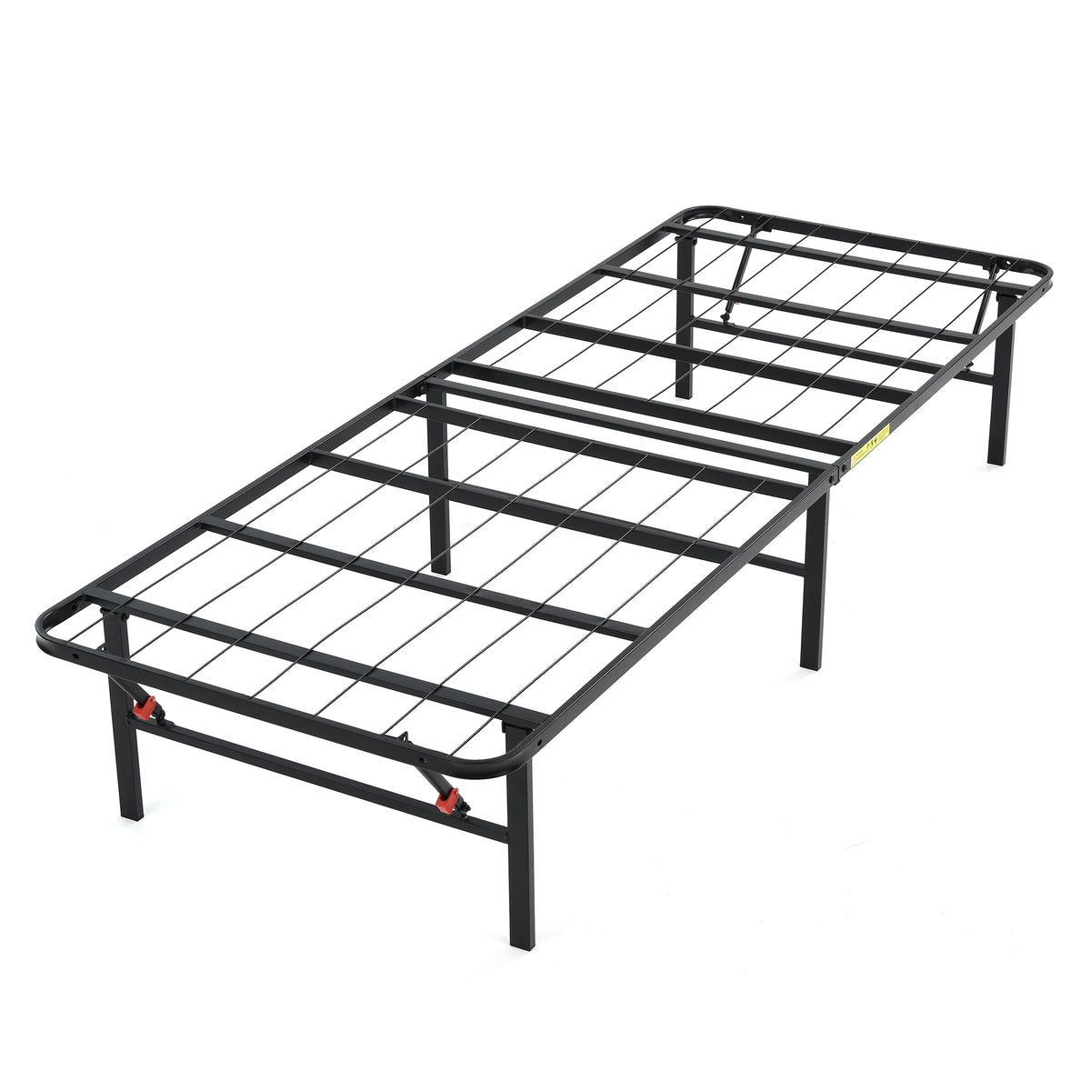 Hercules Folding Metal Bed Frame, 14 Inch Mattress Foundation, Twin (Open Box) - VMInnovations