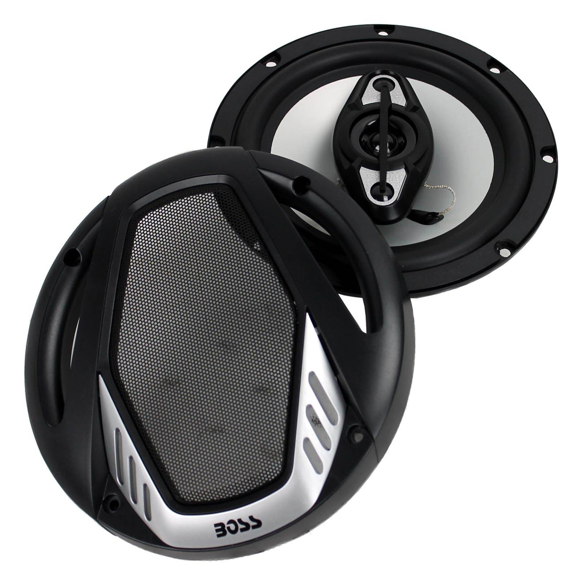 2) NEW BOSS NX654 6.5" 400W 4-Way Car Audio Coaxial Speakers Stereo Black 4 Ohm (Open Box)