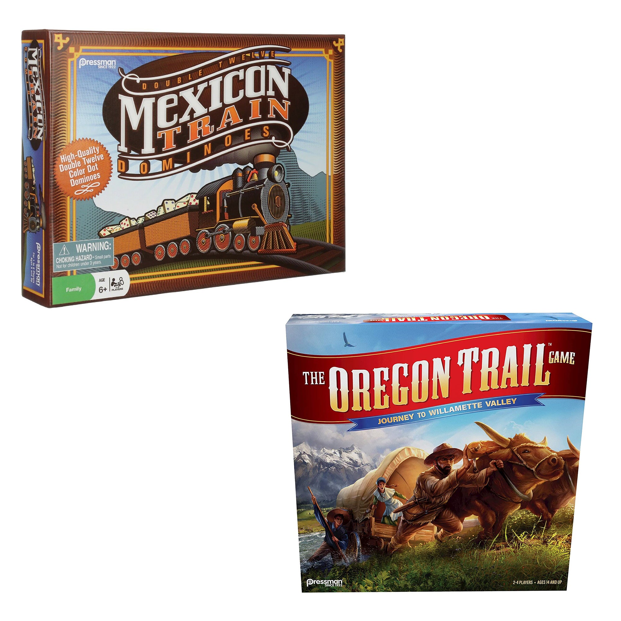Pressman Oregon Trail Journey to Willamette Valley w/ Mexican Train Dominoes Set - VMInnovations