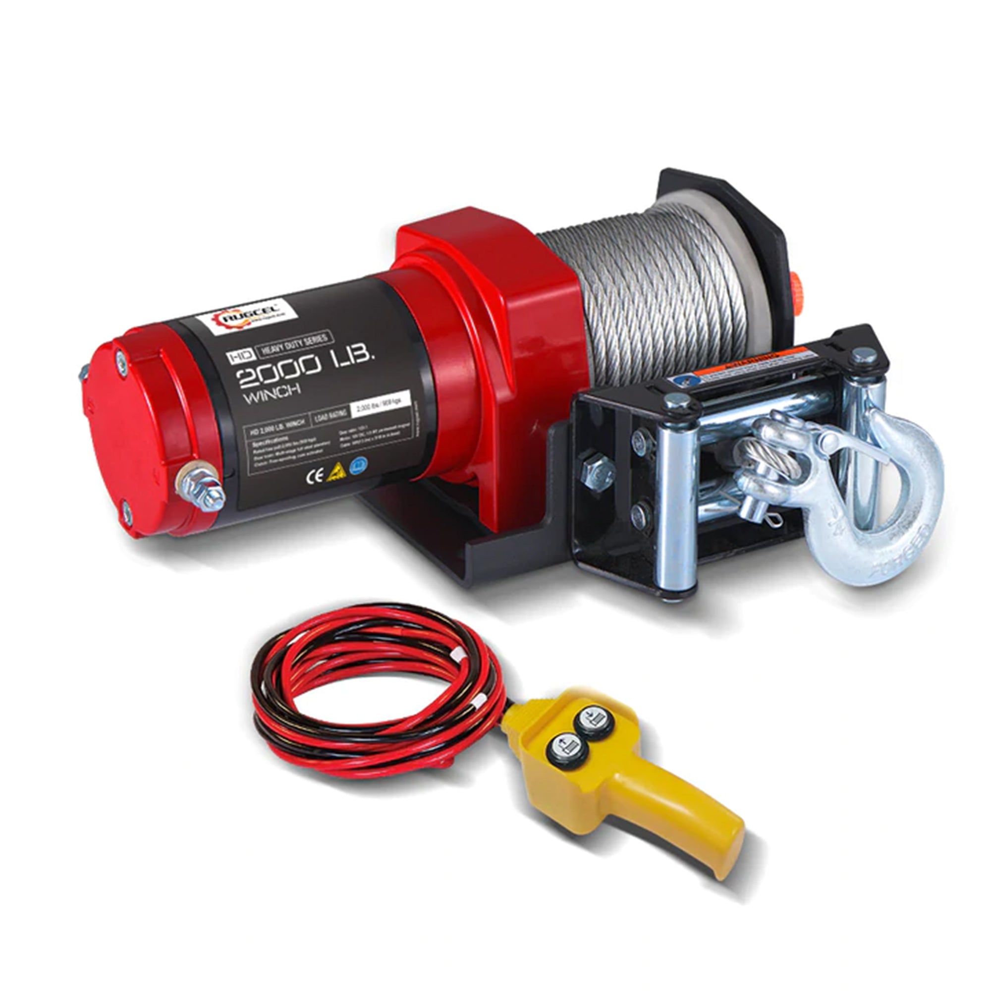 RUGCEL 2000Lb 1 HP Electric Winch w/Wire Rope, Switch, Winch Stopper (For Parts)