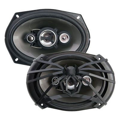 SoundStream AF.694 Arachnid Full Range 6 x 9 Inch 4 Way 500 Watt Speakers, Black