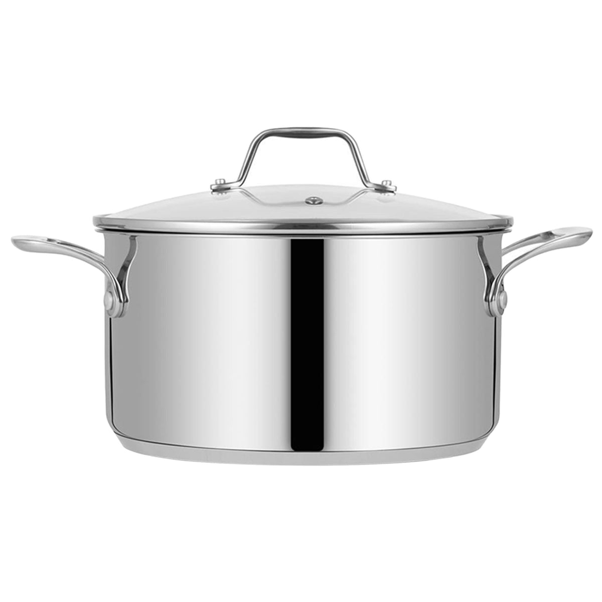 NutriChef Heavy Duty 8 Quart Stainless Steel Soup Stock Pot with Lid (4 Pack)