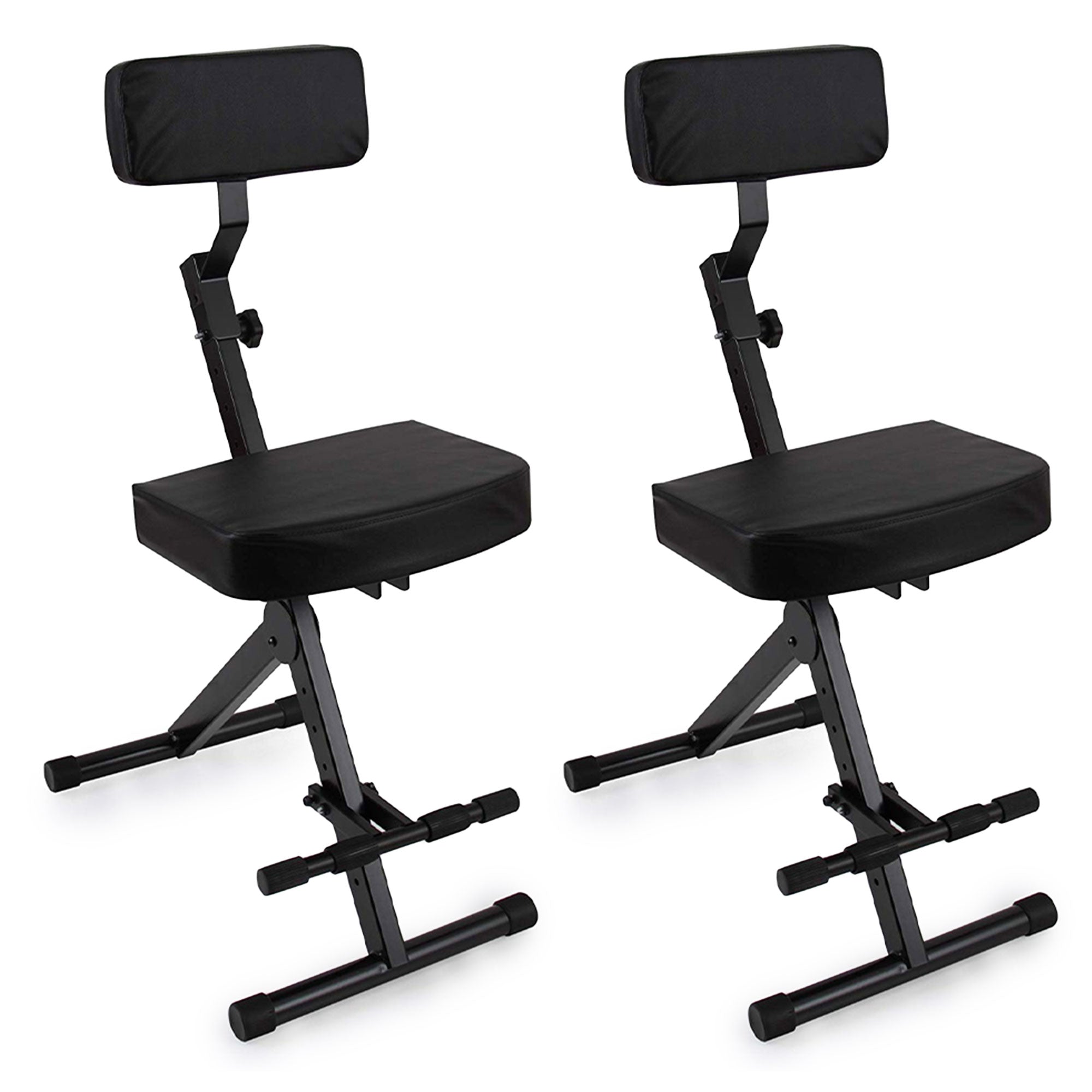 Pyle Performer Chair Seat Portable Stool w/ Height Adjustable Foot Rest (2 Pack) - VMInnovations