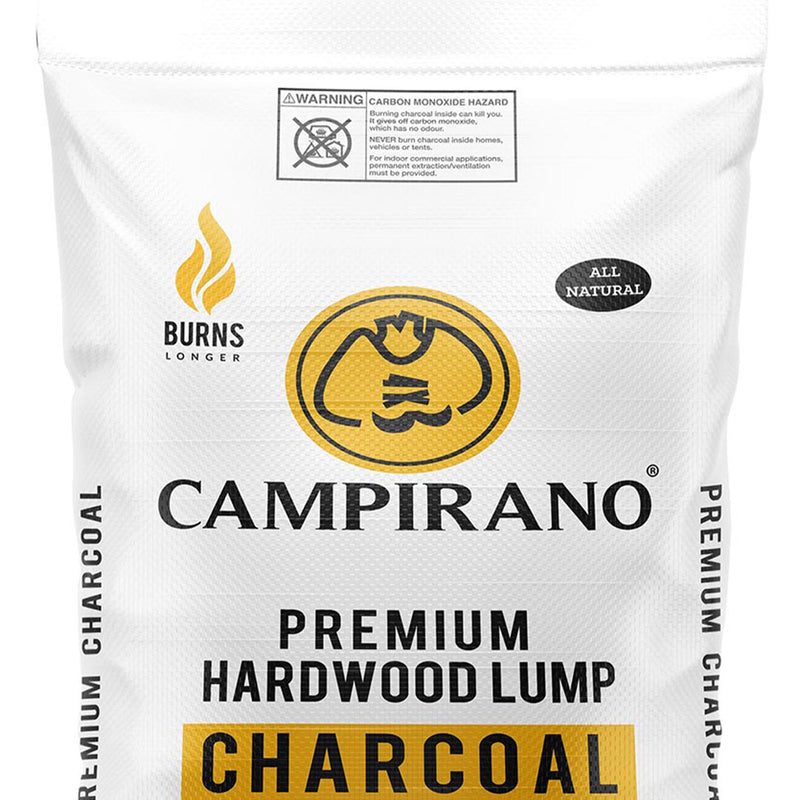 Campirano Premium Hardwood Black Lump Charcoal for Grill & Smoker, 40 lb Bag