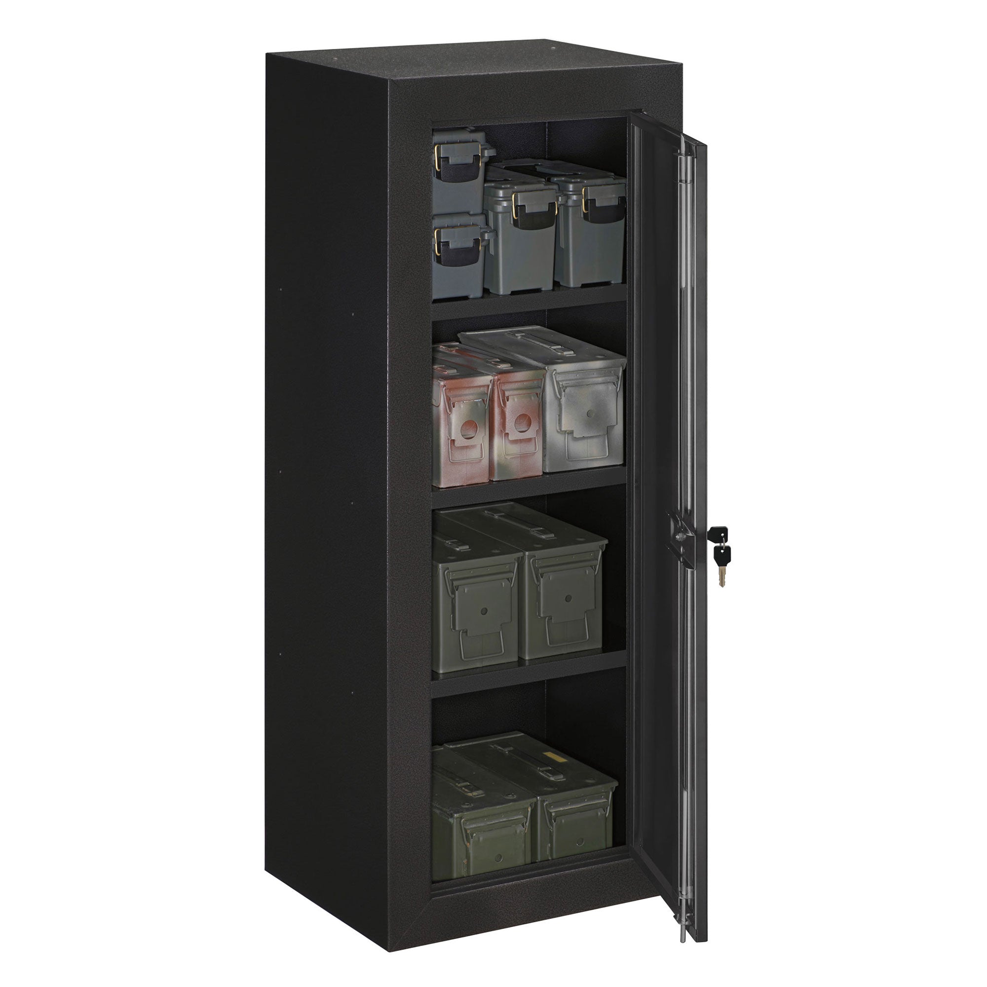 Stack On Firepower Locking 55 Inch Steel Ammunition Security Cabinet Safe, Black