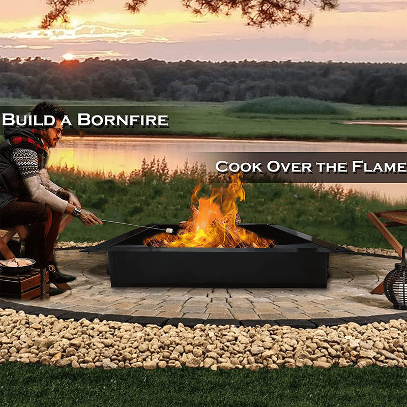 Simond Store Square Outdoor Heavy Duty Fire Pit Ring Insert, 36 Inch Diameter