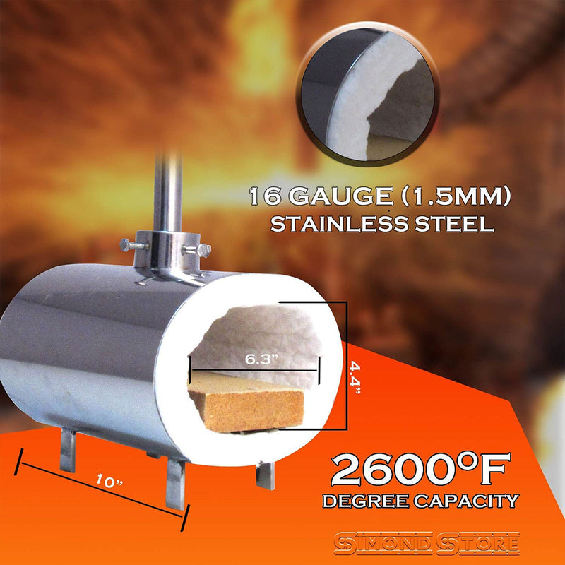 Simond Store PFO-10 Gas Propane Oval Forge Single Burner for Blacksmiths, Steel