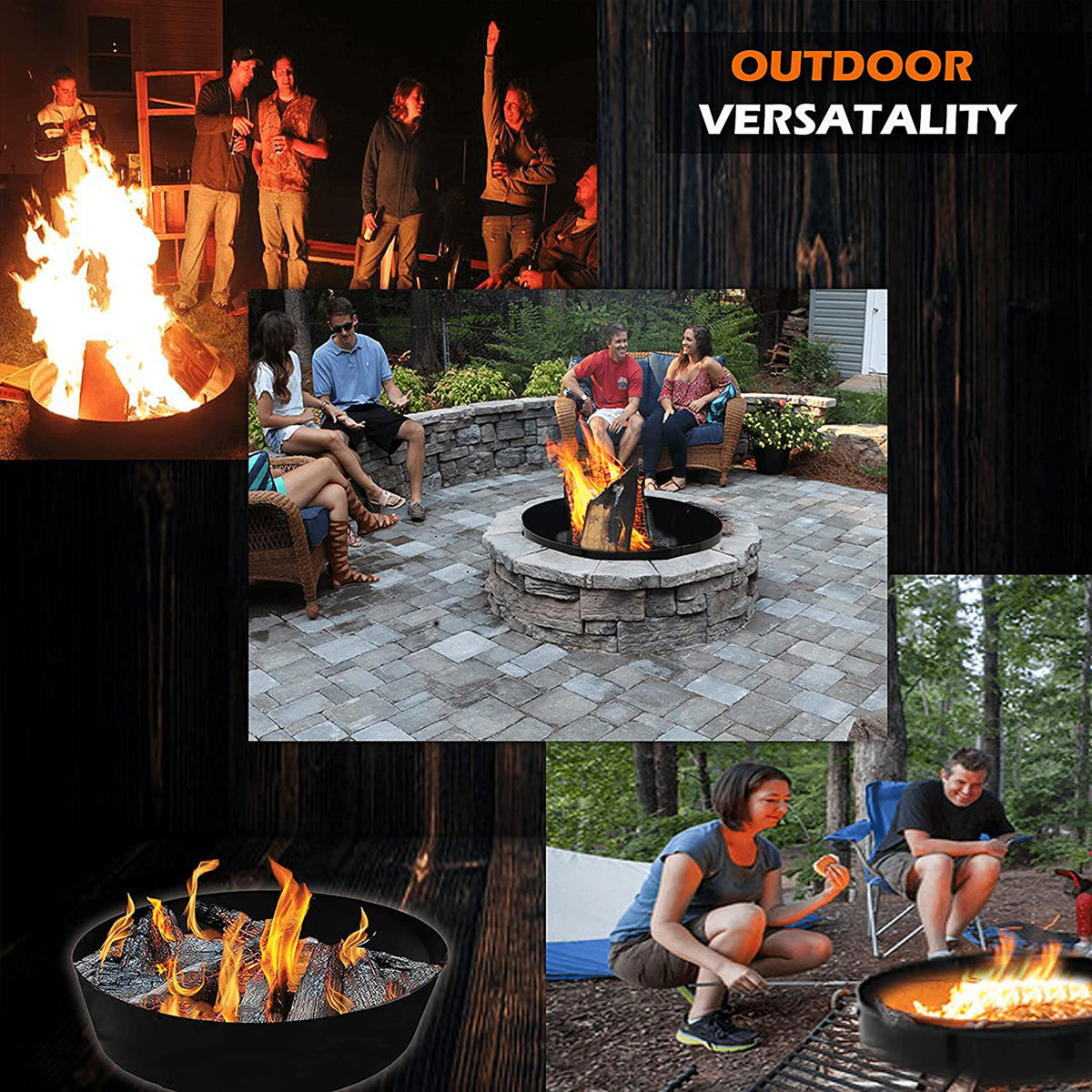 Simond Store Round Heavy Duty Fire Pit Ring Insert, 60 Inch Diameter (Open Box)