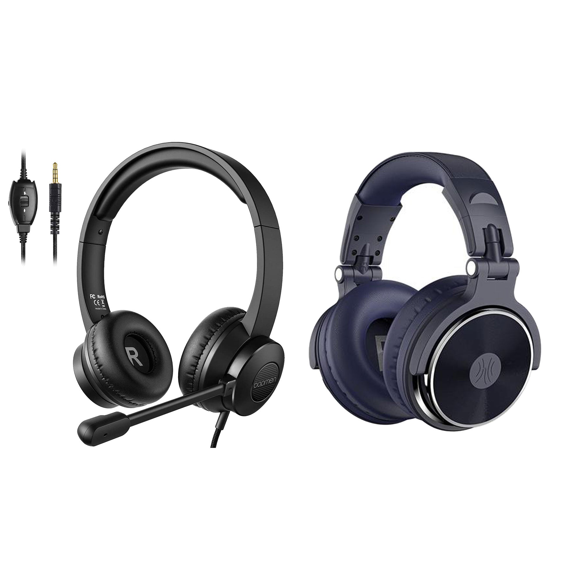 S100 Adjustable Microphone Wireless PC Headset & OneOdio Pro 10 Wired Headphones - VMInnovations