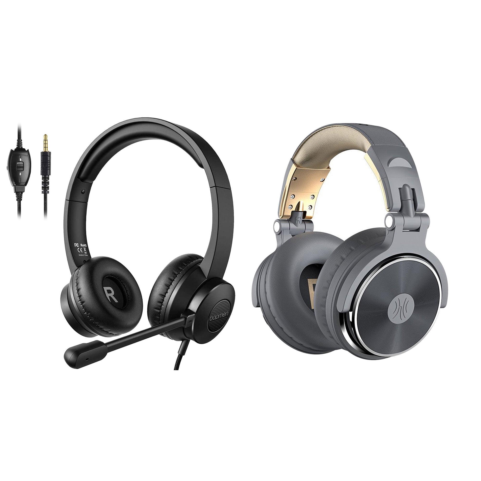 S100 Adjustable Microphone PC Wireless Headset & OneOdio Pro 10 Wired Headphones - VMInnovations