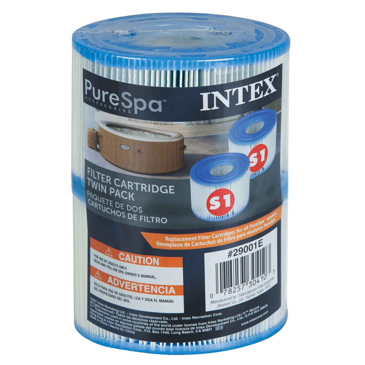 Intex 29001E PureSpa Type S1 Easy Set Spa Filter Replacement Cartridges, 2 Pack