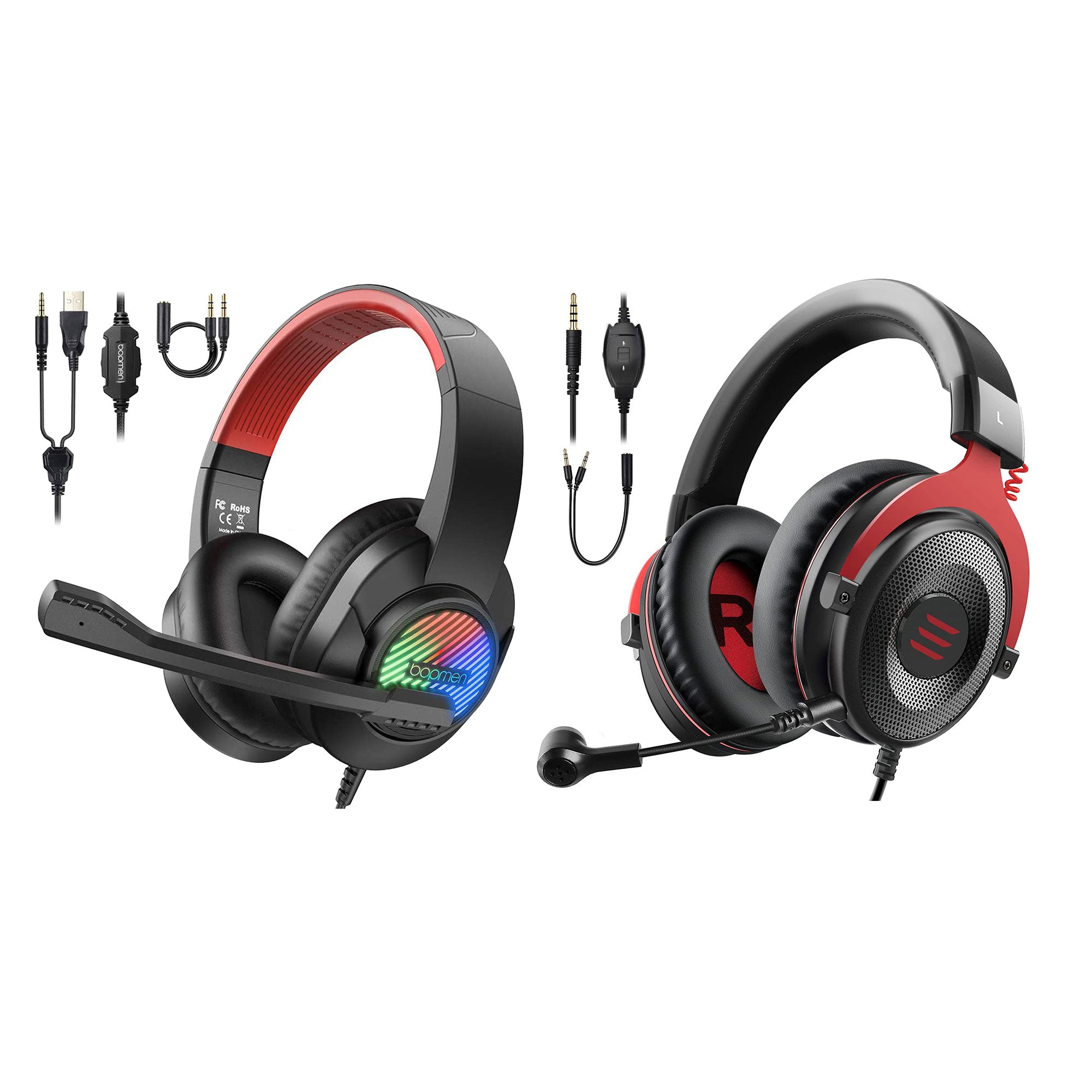 EKSA Gamer Headset with Detachable Microphone and T8 Gamer Headset with Lights - VMInnovations