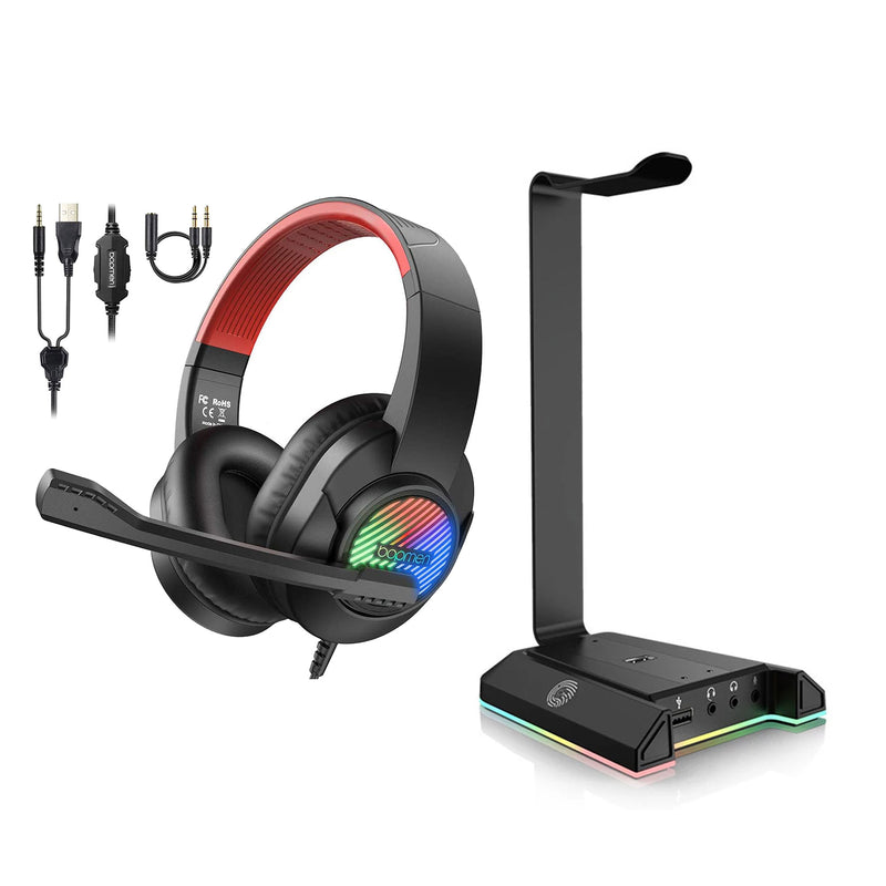 EKSA W1 Headset Stand with RGB Lights and T8 Gaming Headset with RGB Lights