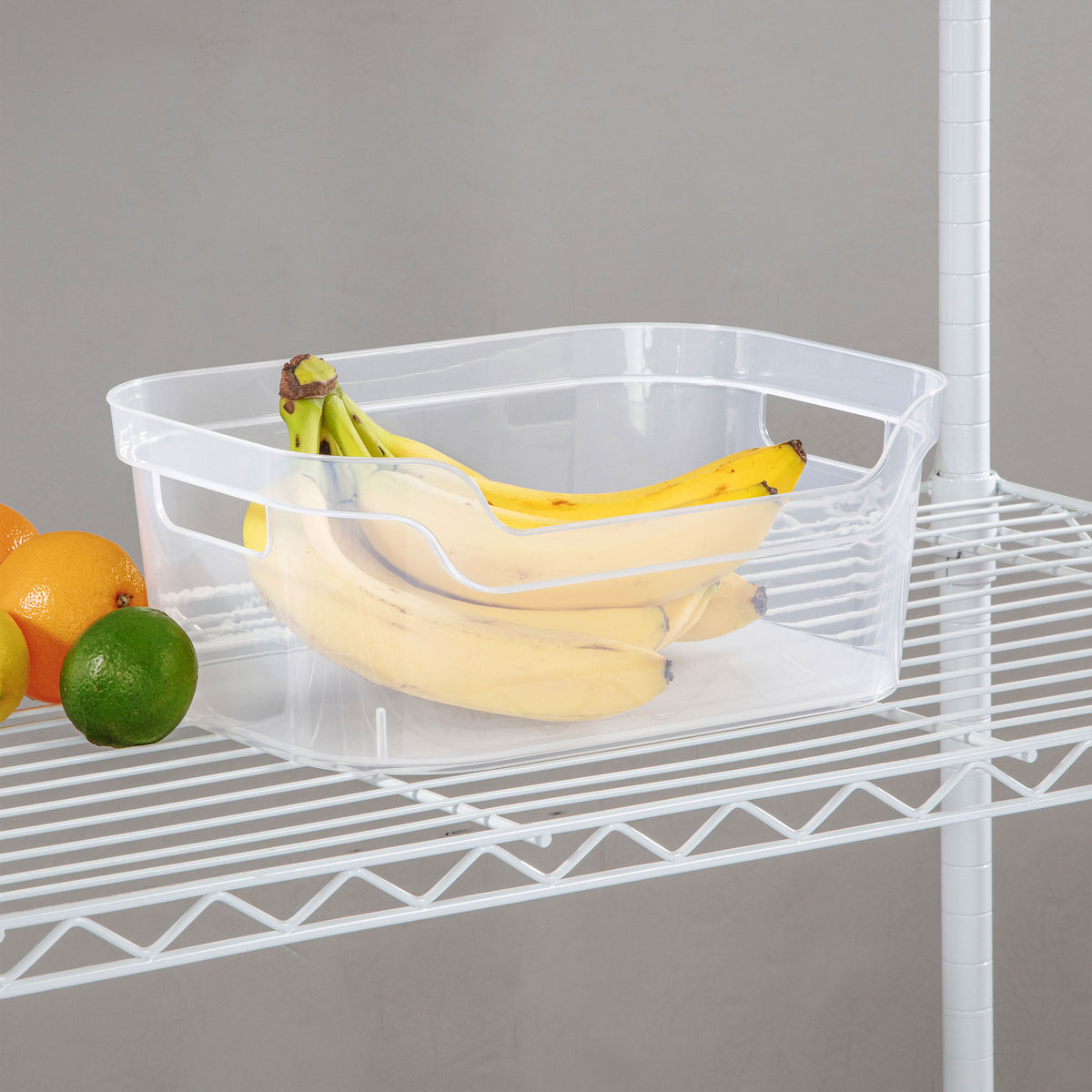 Sterilite 5.25 x 9.5 x 13 Inch Open Storage Bin w/ Carry Through Handles, Clear