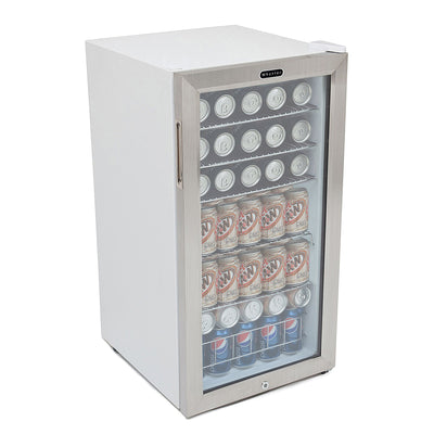 Whynter 120 Can 5 Shelf Lockable Compact Beverage Refrigerator, Stainless Steel