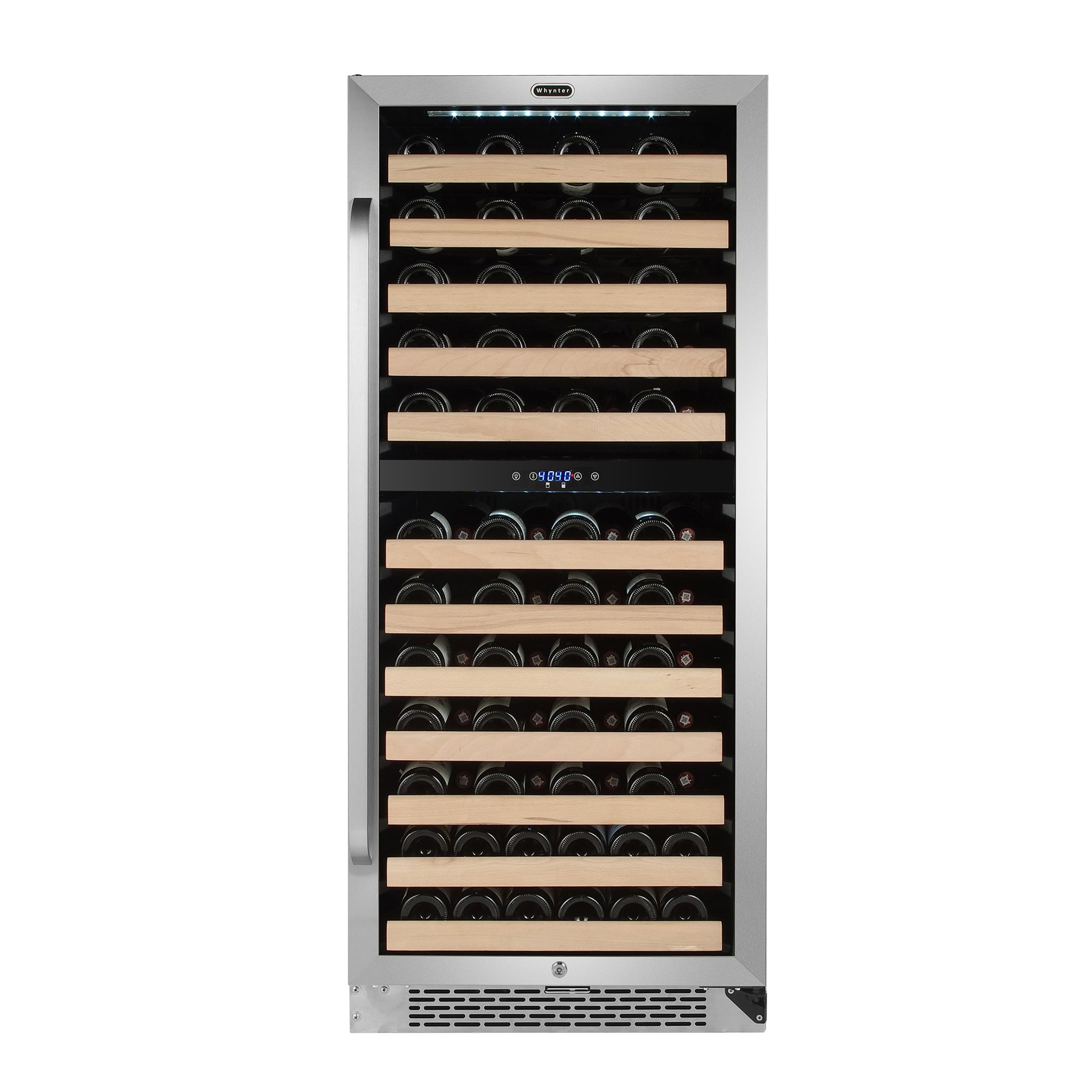 Whynter 92 Bottle 6 Shelf Stand Alone Zone Wine Refrigerator, Stainless Steel
