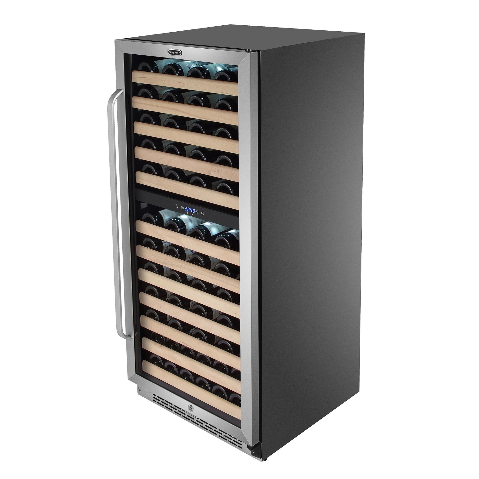 Whynter 92 Bottle 6 Shelf Stand Alone Zone Wine Refrigerator, Stainless Steel