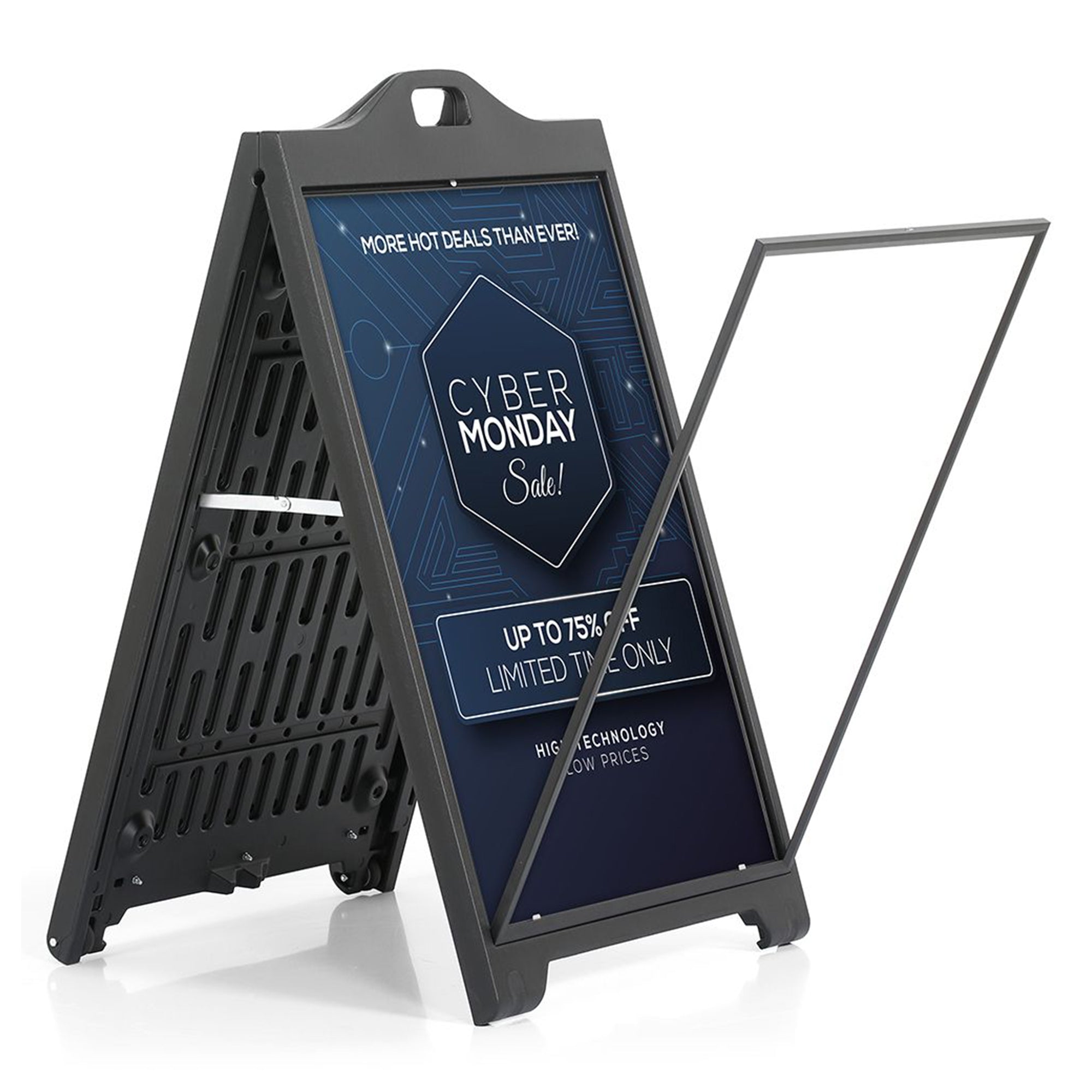 M&T Displays 24"x36" A Frame Double Sided Sidewalk Frame Board, Black (Used) - VMInnovations