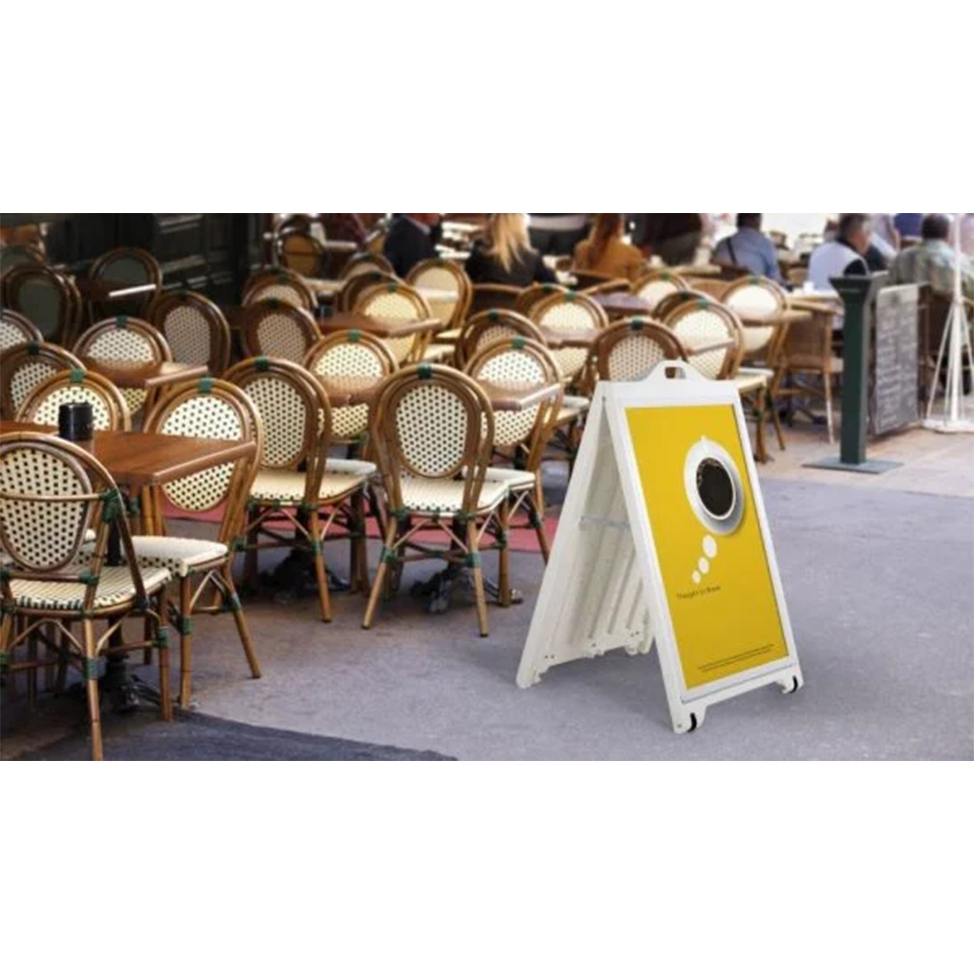 M&T Displays 24 x 36 In SignPro A Frame Double Sided Sidewalk Frame Board, White